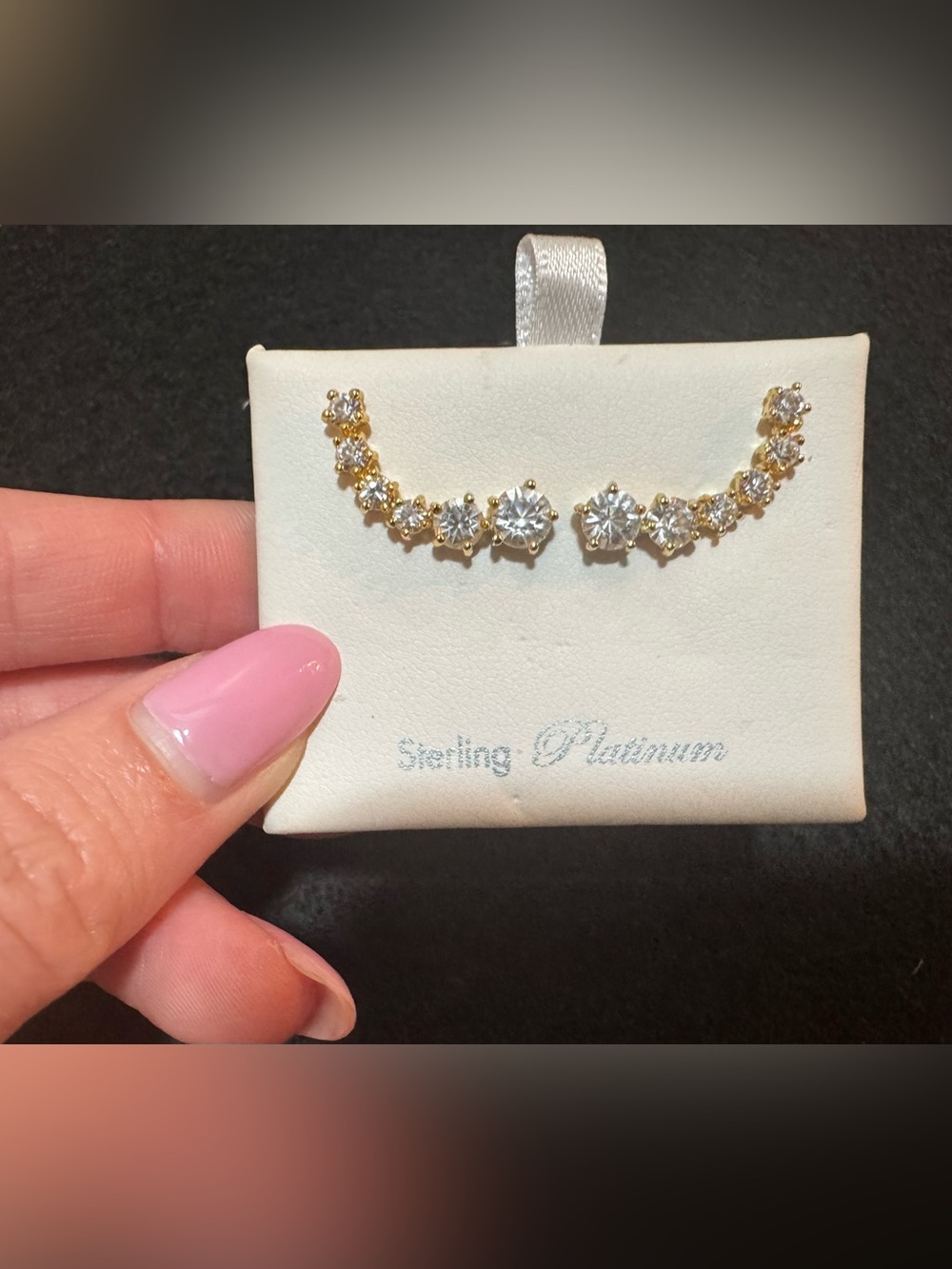 Sterling Platinum Gold-Tone Huggie Earrings